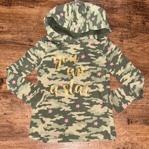 Garanimals Green Camo Hoodie with Pink Stars